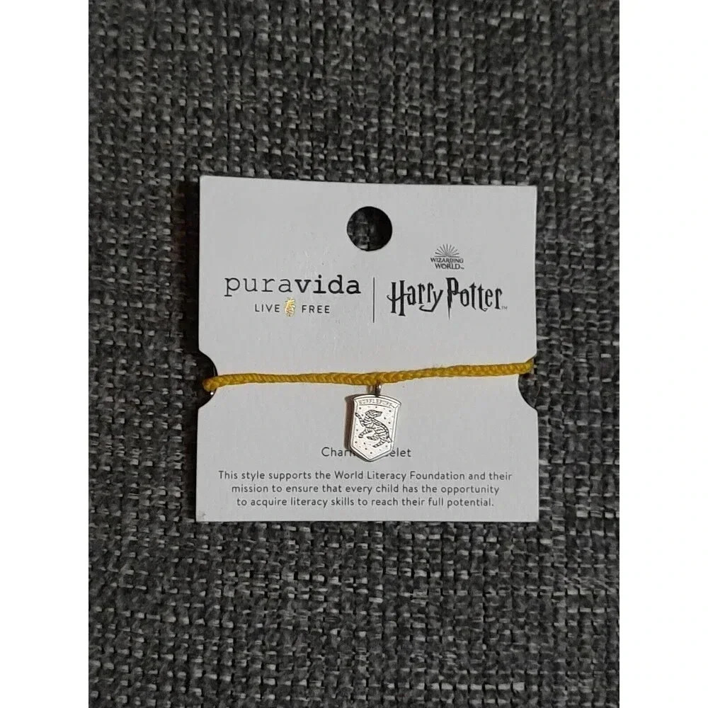 Pura Vida + Harry Potter Bracelet Hufflepuff on Yellow Mini Braid